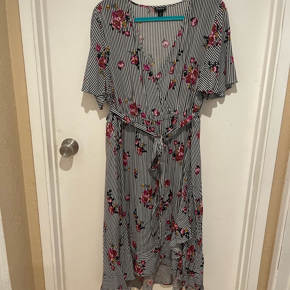Striped floral dress